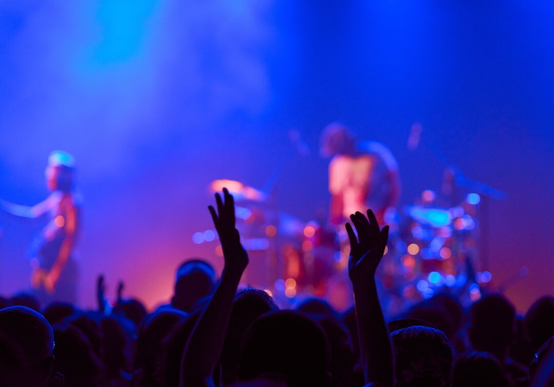 Live orchestral performance on a theatre stage